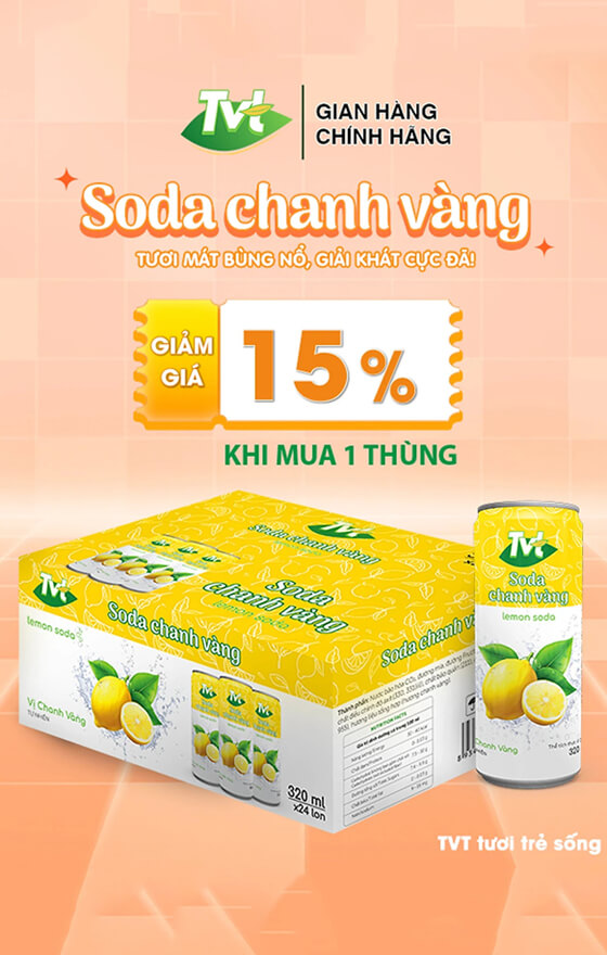 Nước cốt chanh vàng tự nhiên cùng soda nhẹ nhàng
