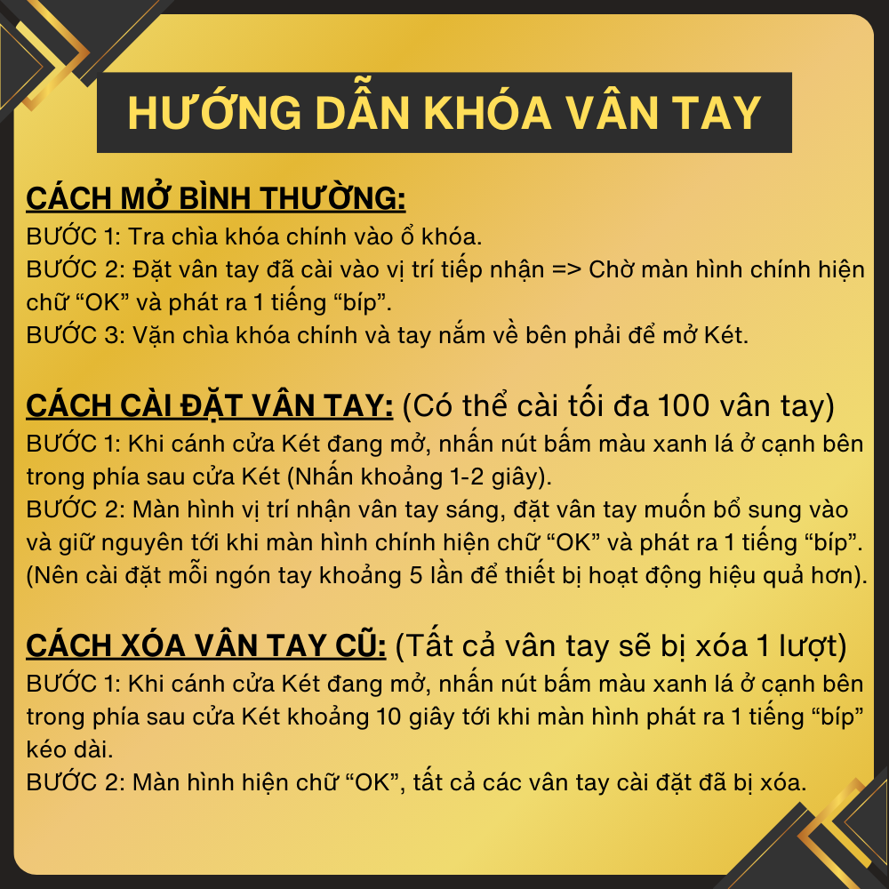KÉT VIỆT TIỆP K65VT_KHOÁ VÂN TAY_55Kg