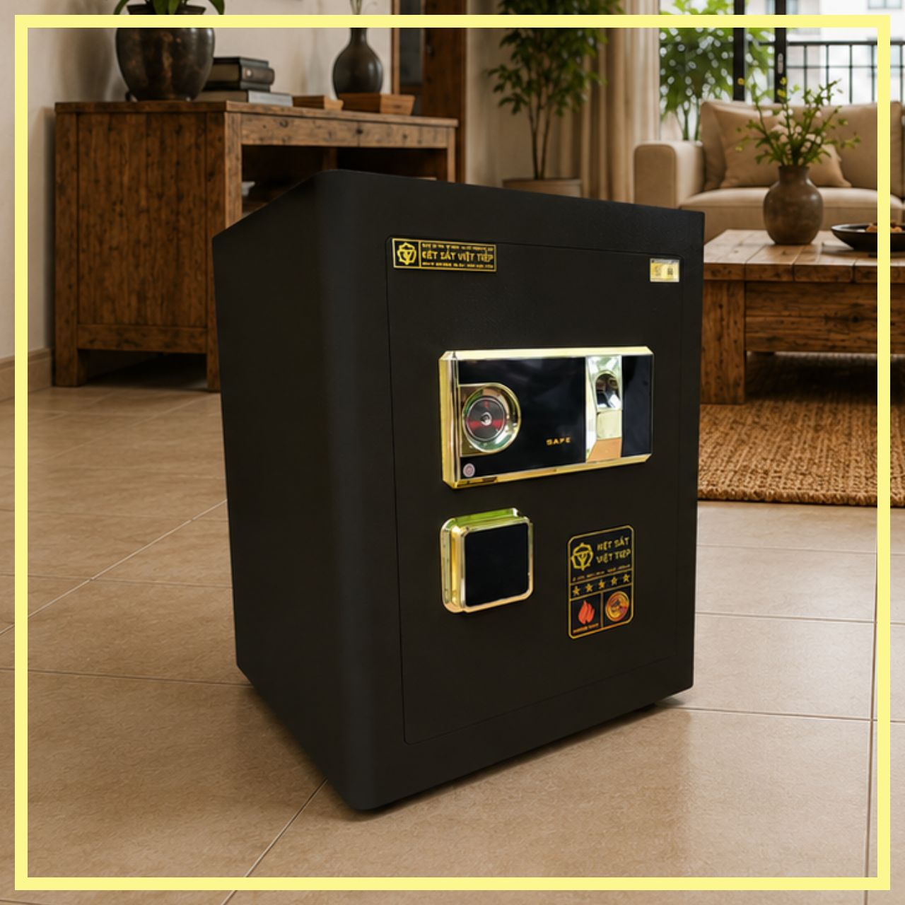 KÉT VIỆT TIỆP B50VT_KHOÁ VÂN TAY_45Kg_BO GÓC KHÔNG BẢN LỀ