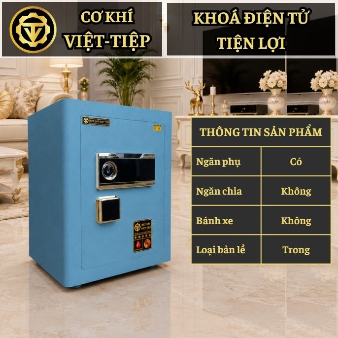 KÉT VIỆT TIỆP B56E_KHOÁ ĐIỆN TỬ CẢM ỨNG_55Kg_BO GÓC KHÔNG BẢN LỀ