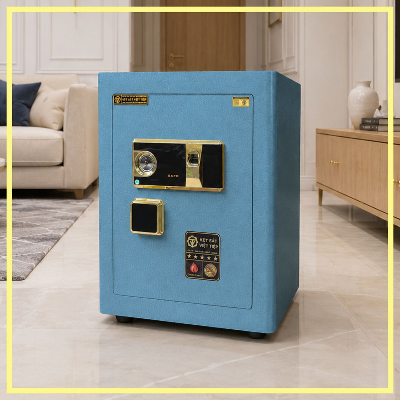 KÉT VIỆT TIỆP B56VT_KHOÁ VÂN TAY_55Kg_BO GÓC KHÔNG BẢN LỀ