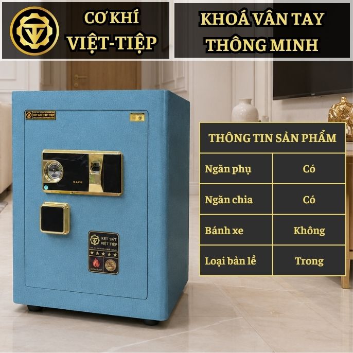 KÉT VIỆT TIỆP B56VT_KHOÁ VÂN TAY_55Kg_BO GÓC KHÔNG BẢN LỀ