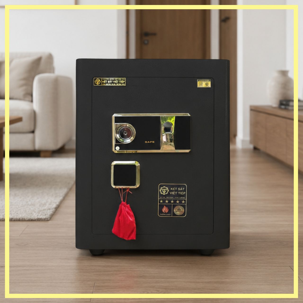 KÉT VIỆT TIỆP B56VT_KHOÁ VÂN TAY_55Kg_BO GÓC KHÔNG BẢN LỀ