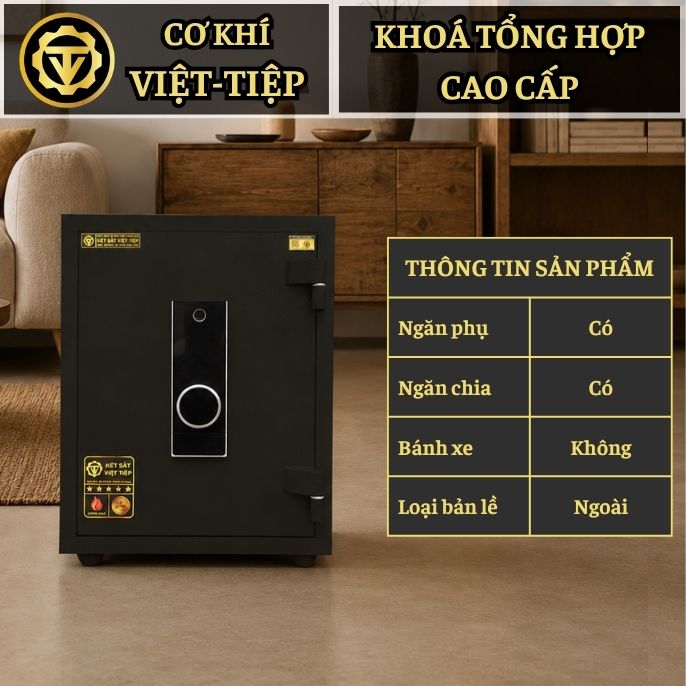 KÉT VIỆT TIỆP K65-KD_VÂN TAY + ĐIỆN TỬ_60Kg_KHÔNG CHÌA KHÓA