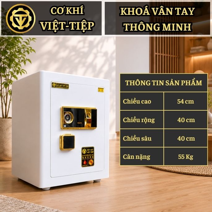 KÉT VIỆT TIỆP B56VT_KHOÁ VÂN TAY_55Kg_BO GÓC KHÔNG BẢN LỀ