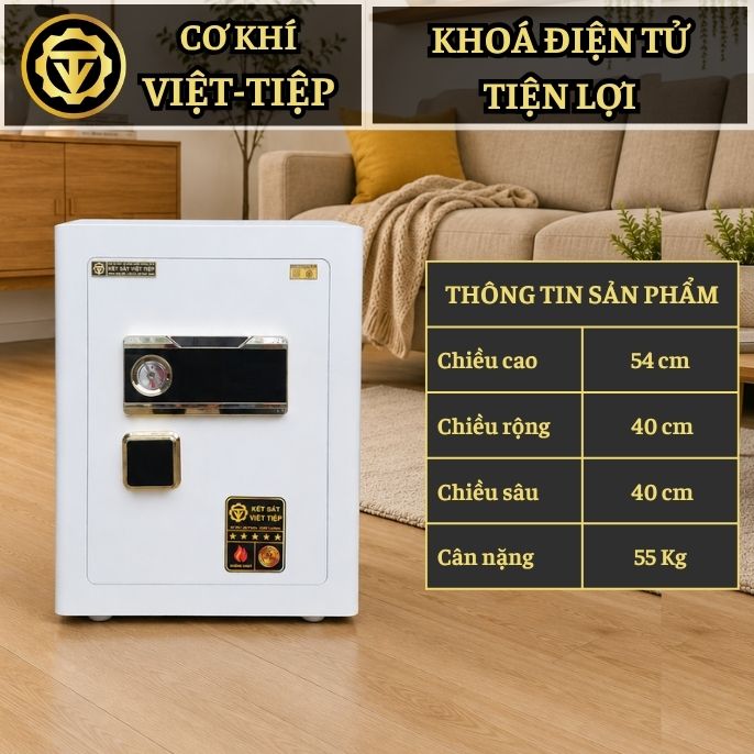 KÉT VIỆT TIỆP B56E_KHOÁ ĐIỆN TỬ CẢM ỨNG_55Kg_BO GÓC KHÔNG BẢN LỀ