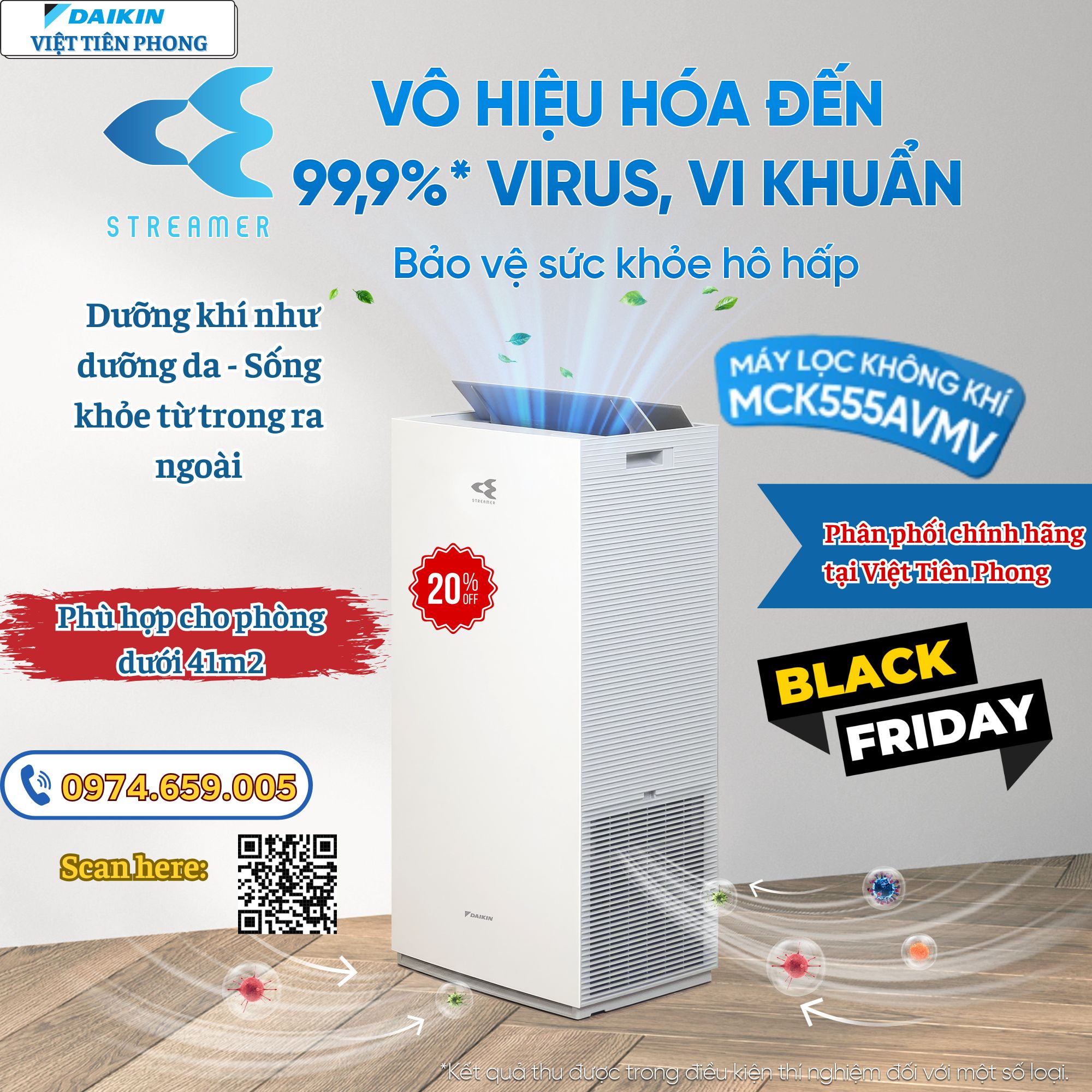 Daikin MCK555AVMV – “Dưỡng khí” như dưỡng da, bí quyết sống khỏe từ trong ra ngoài