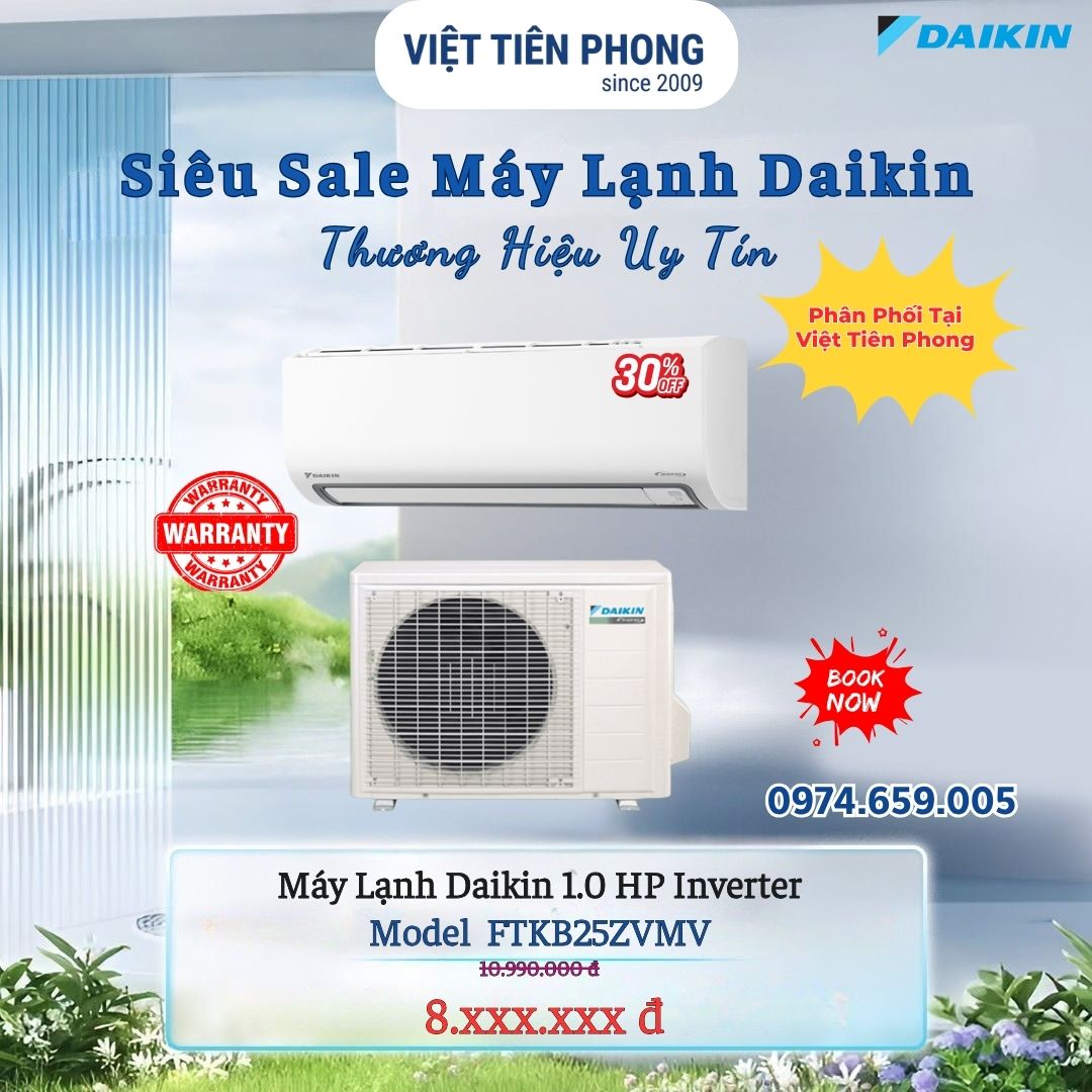 Siêu Sale Máy Lạnh Daikin – Model FTKB25ZVMV Chính Hãng, Giá Ưu Đãi