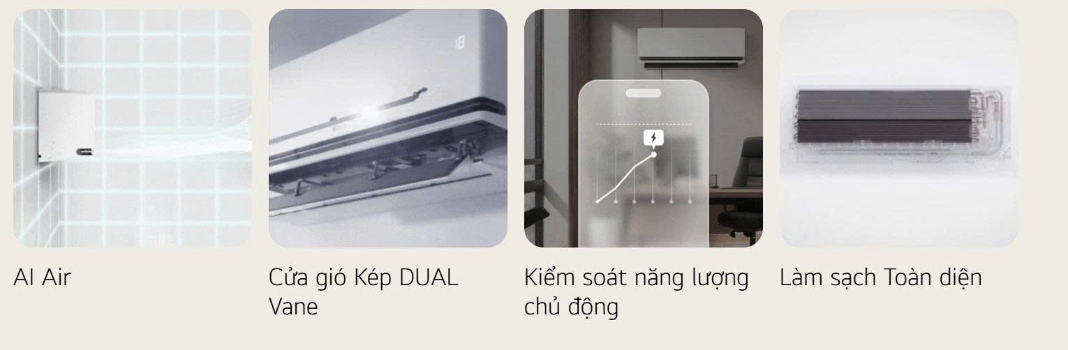 Máy lạnh LG DUALCOOL Inverter AI Air 1HP IDC09M1 – Làm mát thông minh, tiết kiệm điện