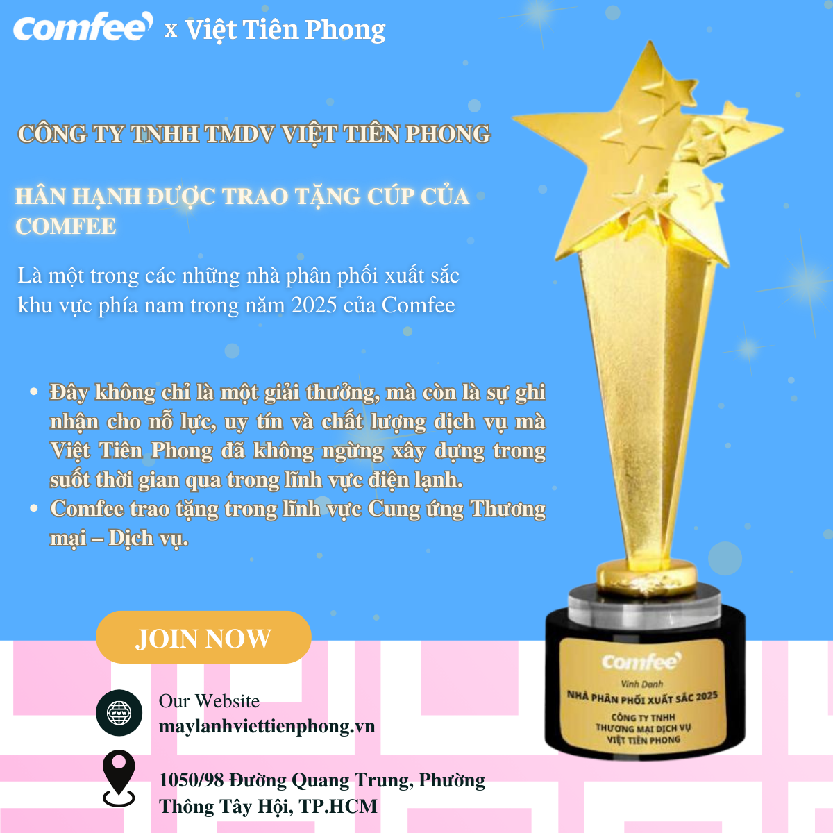 Việt Tiên Phong vinh danh Nhà phân phối xuất sắc 2025 & đồng hành cùng Comfee Pickleball Tournament 2026