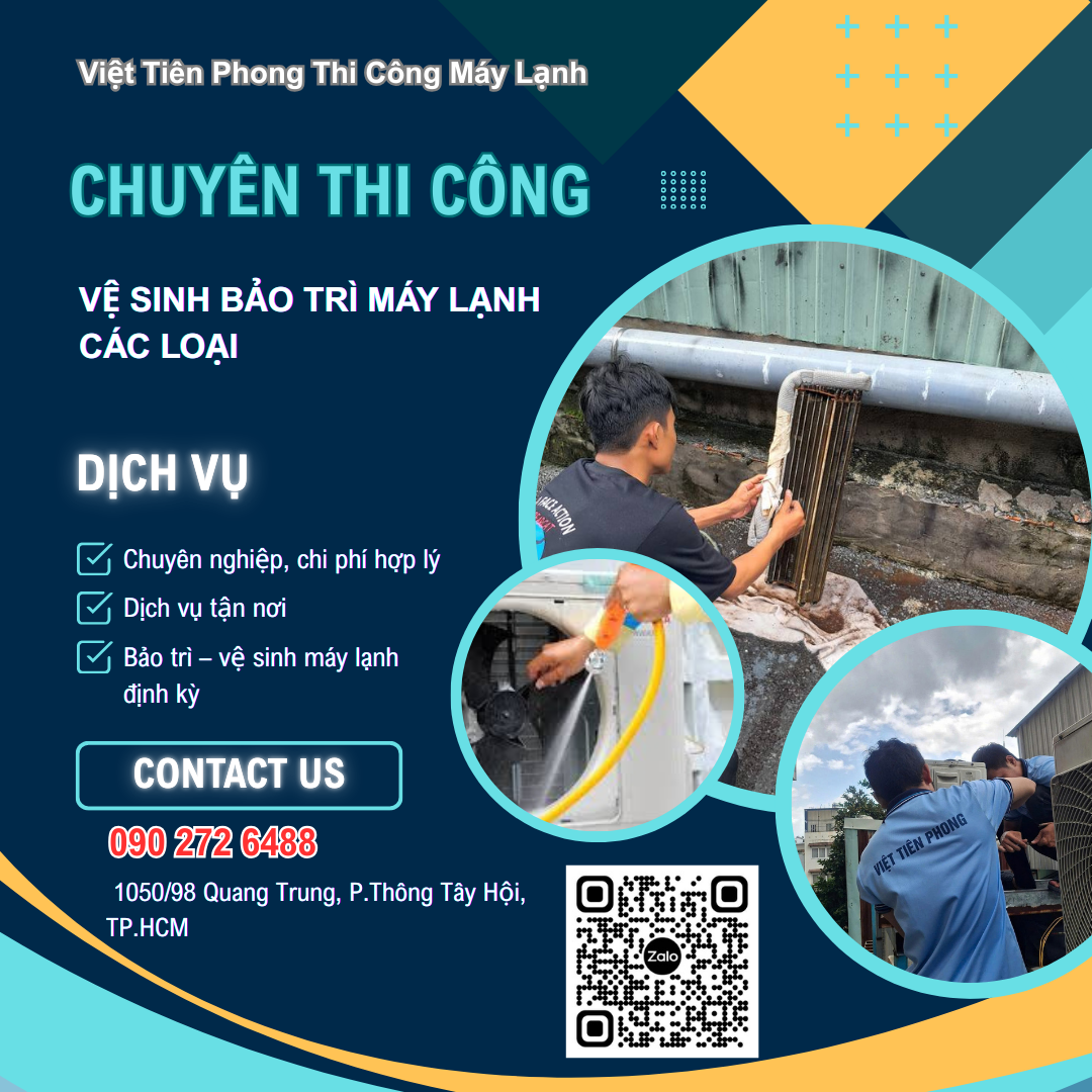 Dịch Vụ Thi Công – Bảo Trì – Vệ Sinh Máy Lạnh Tại TP.HCM | Việt Tiên Phong