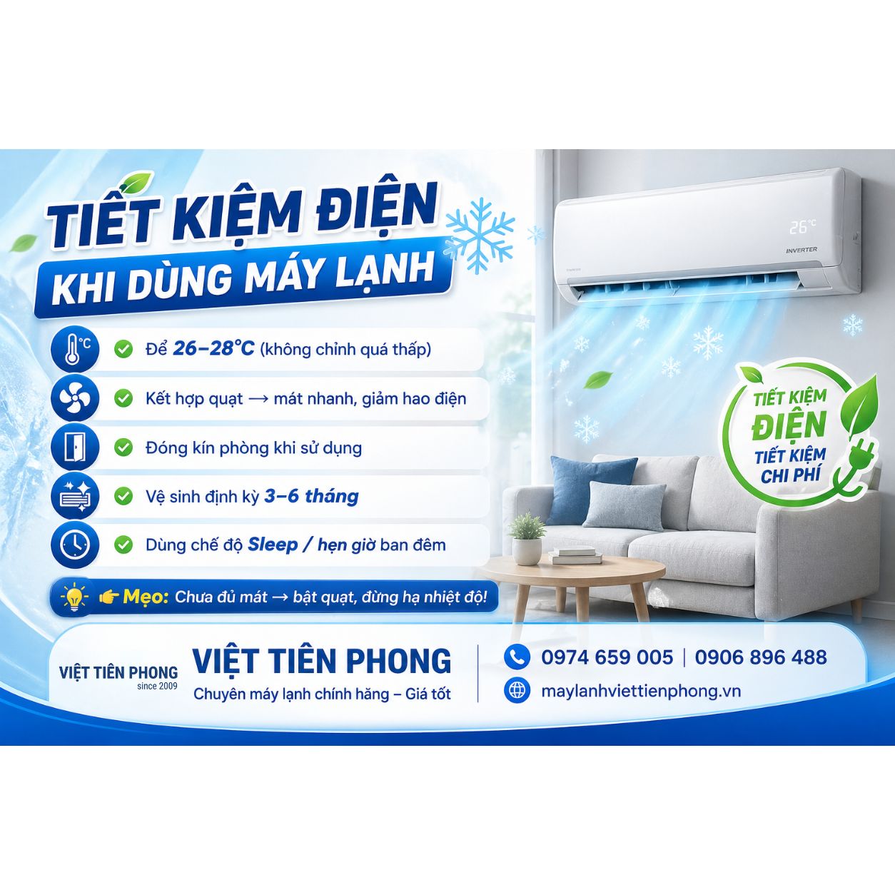 Mẹo Sử Dụng Máy Lạnh Tiết Kiệm Điện Hiệu Quả Nhất 2026