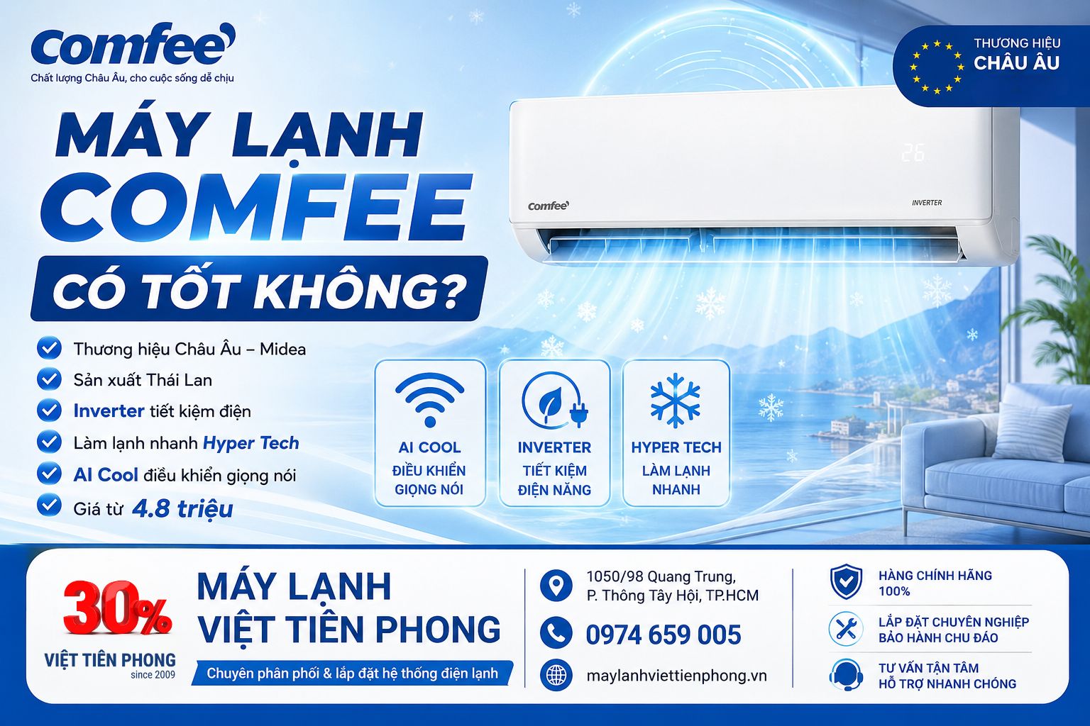 Máy lạnh Comfee có tốt không? Đánh giá chi tiết từ A-Z mới nhất 2026