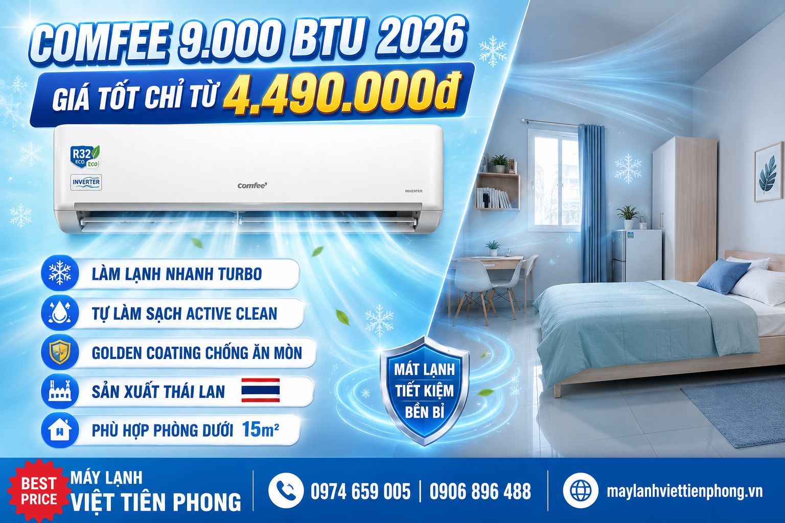 Đánh Giá Máy Lạnh Comfee CFS-09FGYF/CFS-09FGYC 2026: Có Nên Mua Trong Tầm Giá Dưới 5 Triệu Đồng?