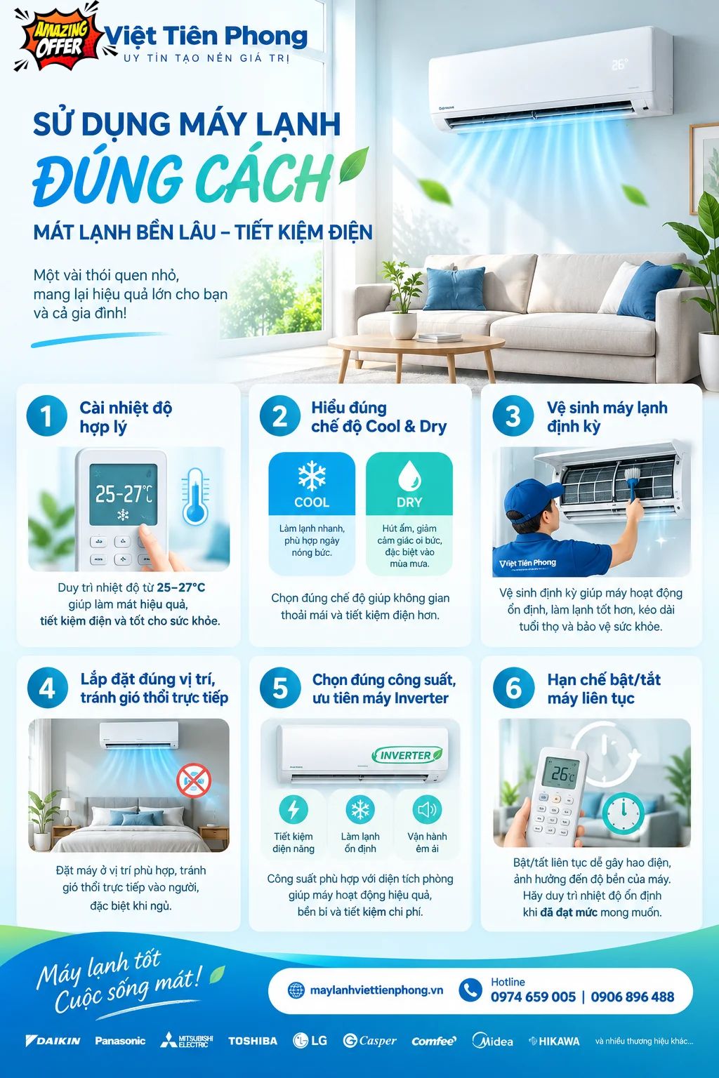 CÁCH SỬ DỤNG MÁY LẠNH TIẾT KIỆM ĐIỆN, BẢO VỆ SỨC KHỎE VÀ TĂNG TUỔI THỌ MÁY