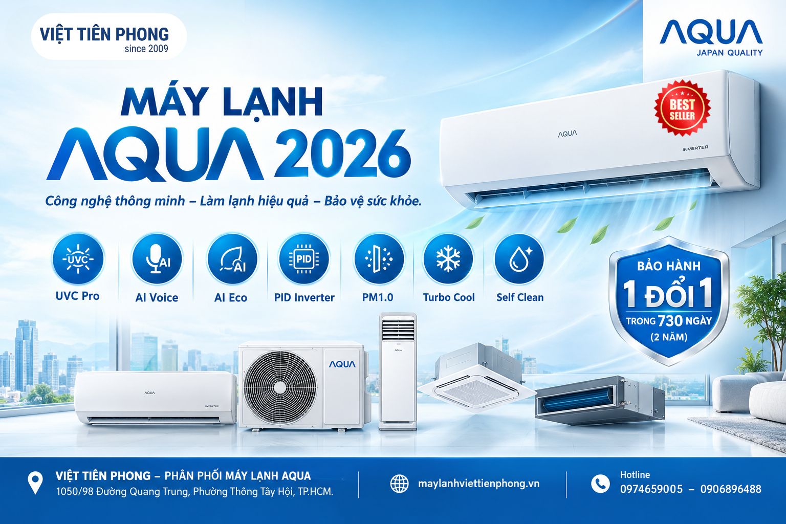 MÁY LẠNH AQUA 2026 – CÔNG NGHỆ THÔNG MINH, LÀM LẠNH HIỆU QUẢ, BẢO VỆ SỨC KHỎE