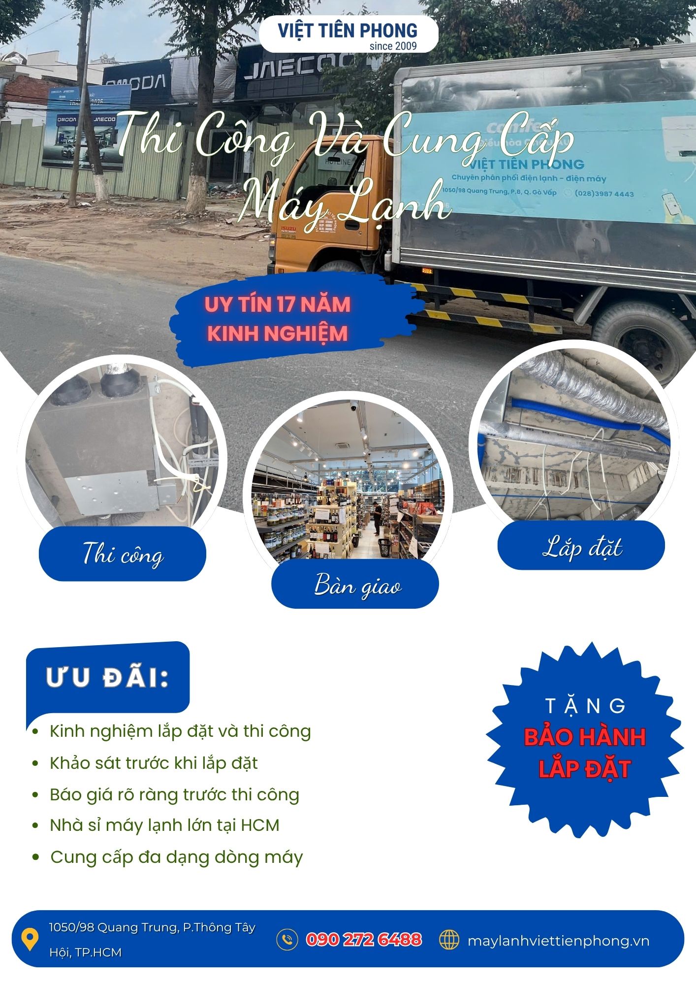 Thi Công Và Cung Cấp Máy Lạnh Trọn Gói Tại TP.HCM – Giải Pháp Chuyên Nghiệp Từ Việt Tiên Phong