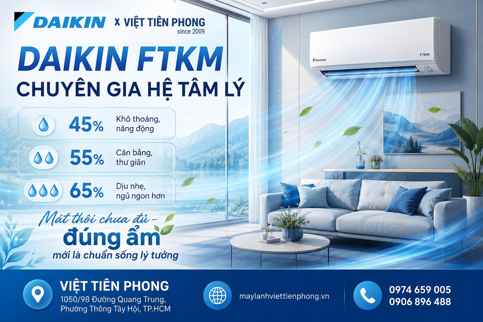 Daikin FTKM – Máy Lạnh Cao Cấp Điều Chỉnh Độ Ẩm Thông Minh Cho Không Gian Sống Dễ Chịu