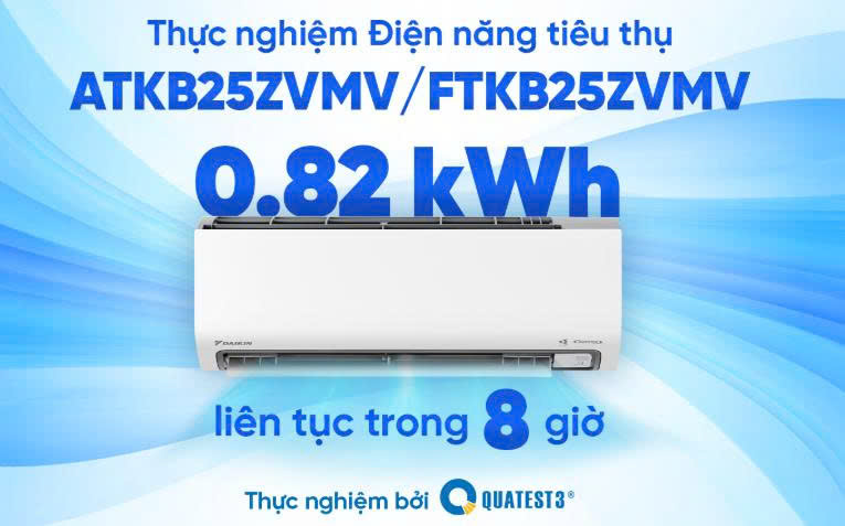 QUATEST 3 - Thực nghiệm điện năng tiêu thụ của model Inverter ATKB25ZVMV/ FTKB25ZVMV