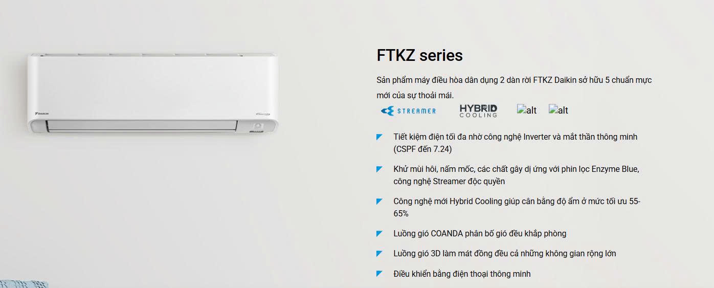 Máy lạnh Daikin FTKZ – Chuẩn mực mới của sự thoải mái cho không gian sống hiện đại