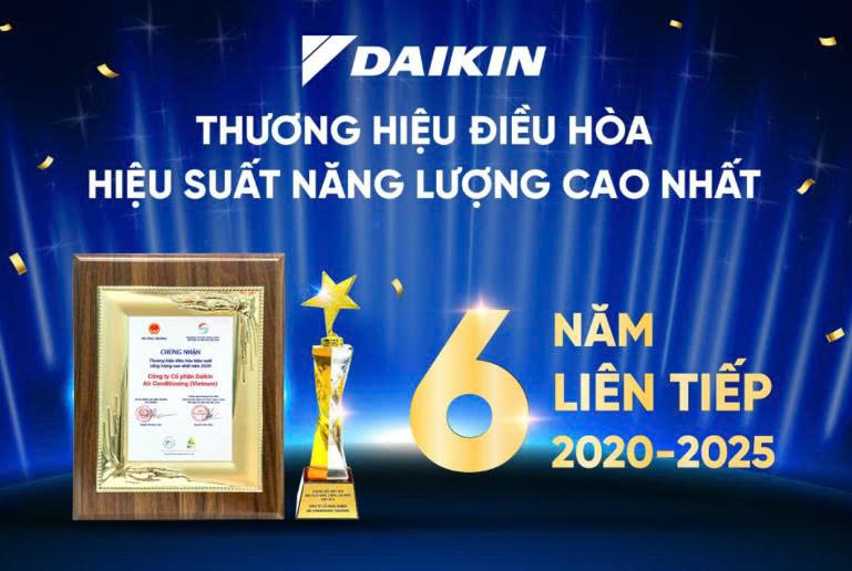 Daikin Vietnam 6 năm liên tiếp đạt giải Hiệu suất năng lượng cao nhất