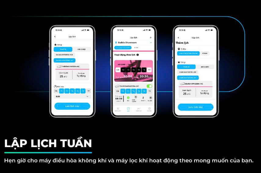 Cách hẹn giờ cho điều hòa không khí và máy lọc không khí trên ứng dụng DAIKIN AIR SELECT