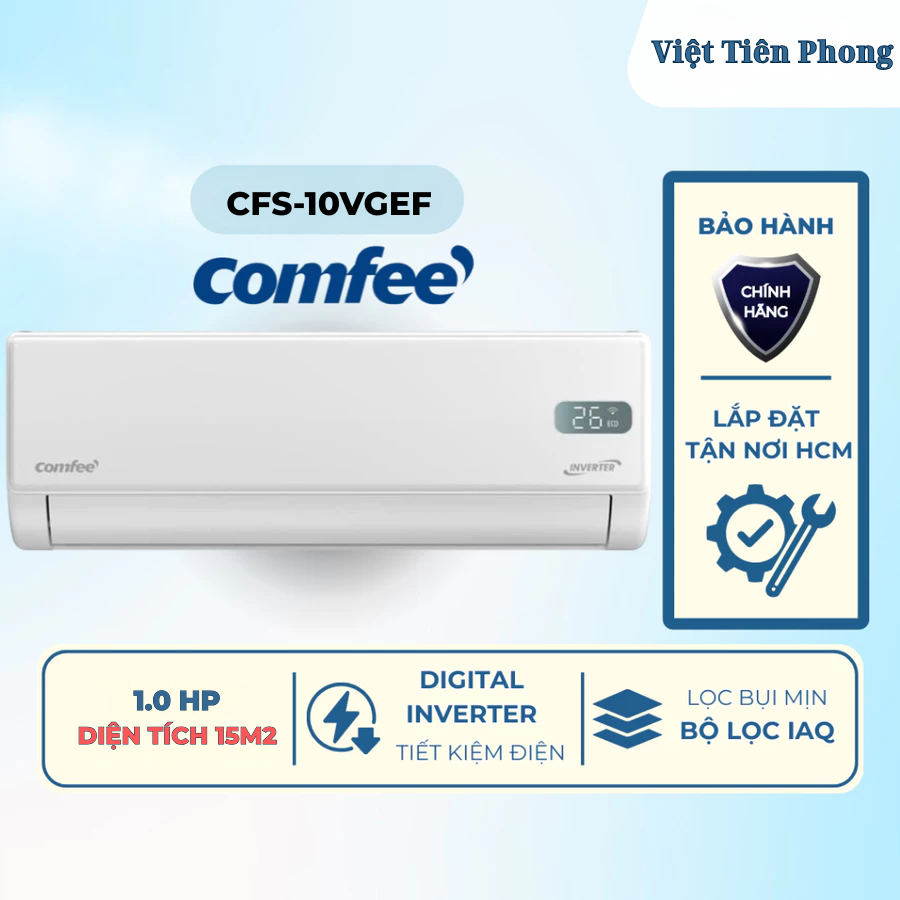 Máy lạnh Comfee Inverter 1 HP CFS-10VGEF model cao cấp