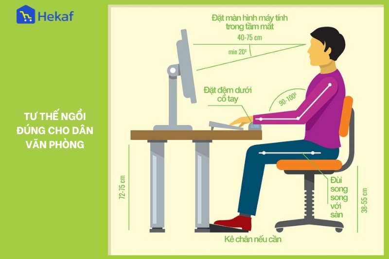 Tư thế ngồi đúng cho dân văn phòng