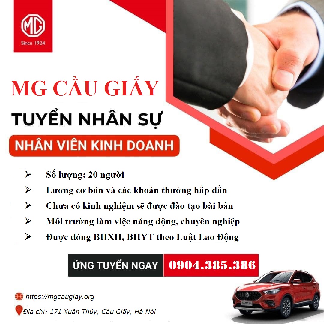 MG CẦU GIẤY TUYỂN DỤNG NHÂN SỰ