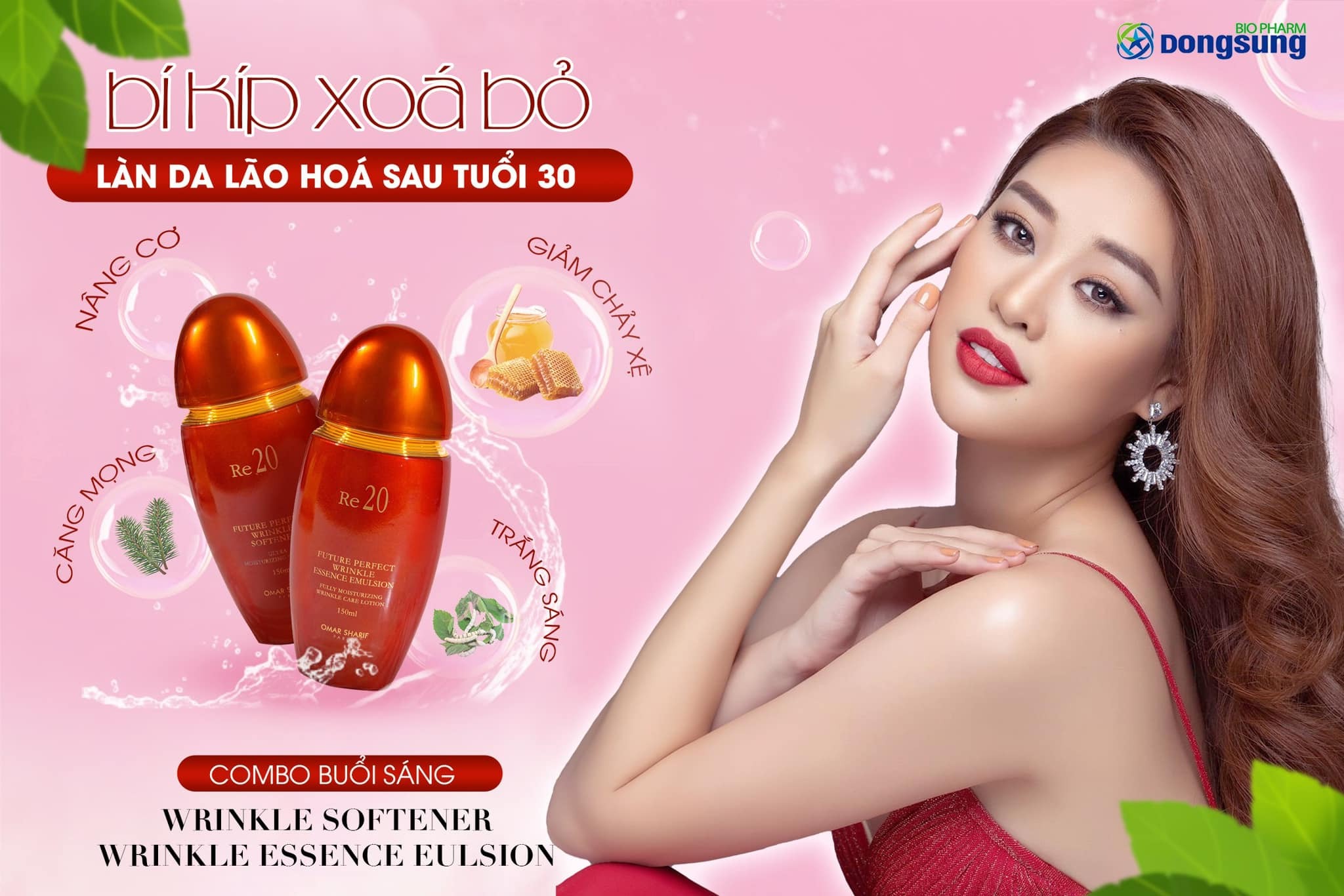 Tinh chất và Sữa dưỡng Re20 - Bí kíp xóa bỏ làn da lão hóa tuổi 30.