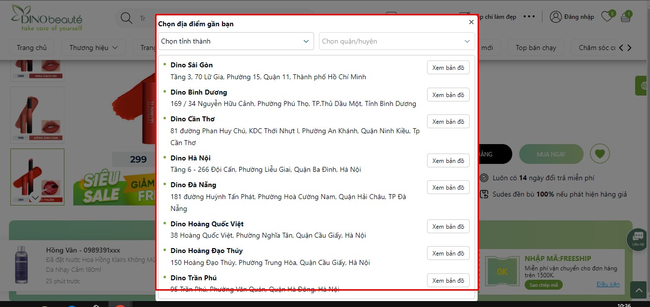 Cửa hàng gần nhất