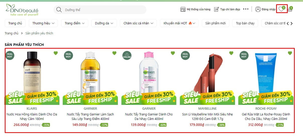 Sản phẩm yêu thích