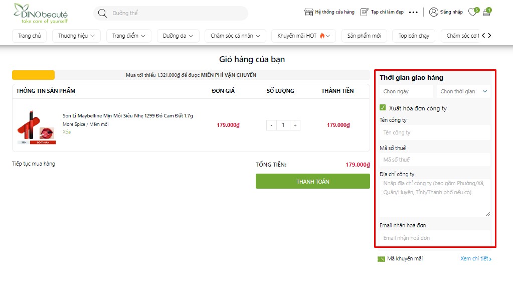 Thời gian giao hàng