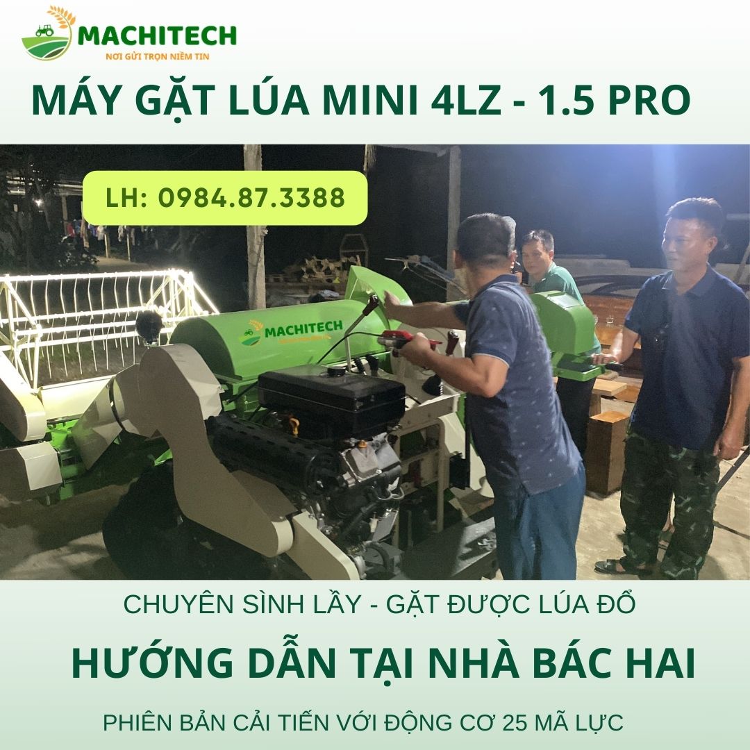 Hướng dẫn sử dụng máy gặt lúa mini tại nhà khách hàng