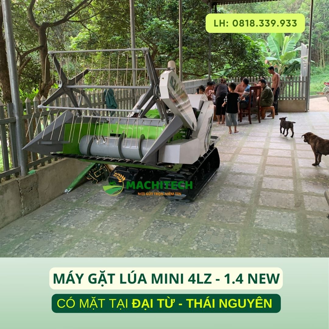 Giao máy gặt lúa mini về Đại Từ - Thái Nguyên cho anh Lương