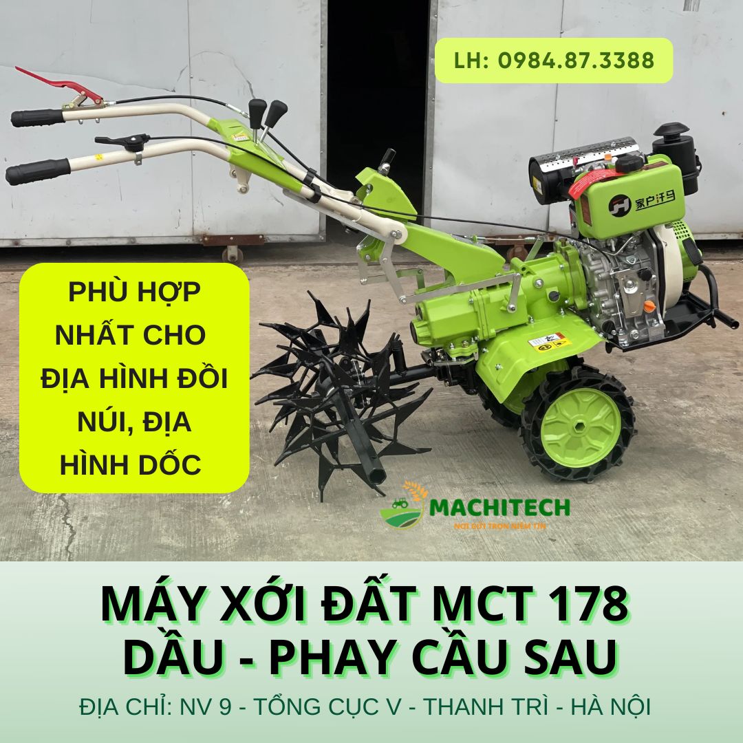 Máy xới đất phù hợp nhất cho địa hình đồi núi, địa hình dốc