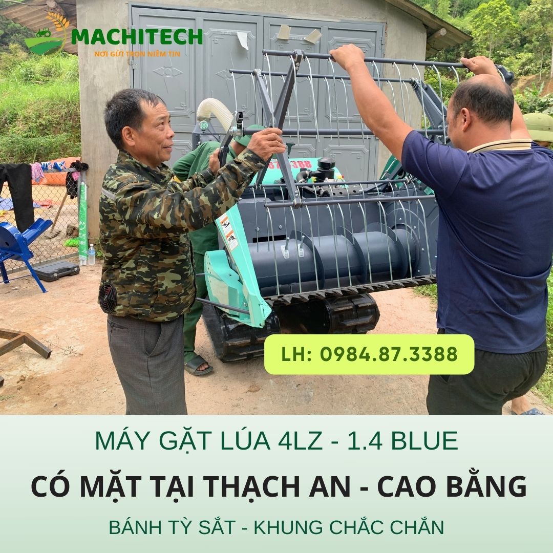 Máy Gặt Lúa Mini 1.4 Blue Đã Về Thạch An - Cao Bằng