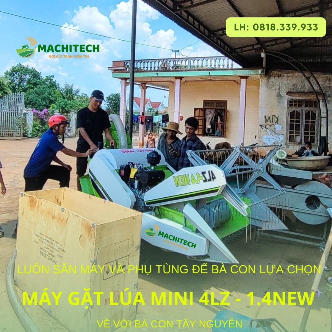 Máy gặt lúa mini Tây Nguyên