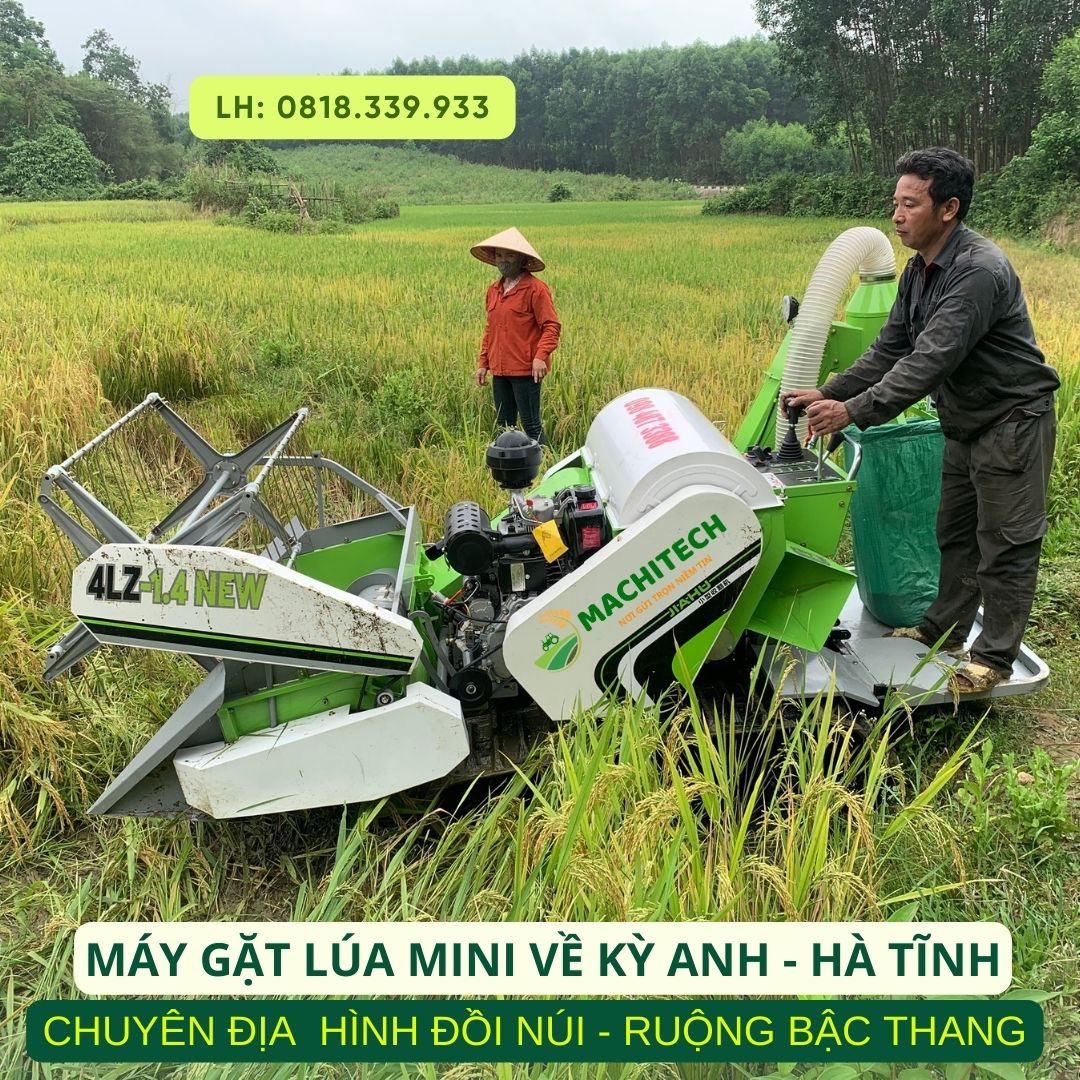 Máy gặt lúa Mini 4LZ - 1.4 New có mặt tại Kỳ Anh - Hà Tĩnh