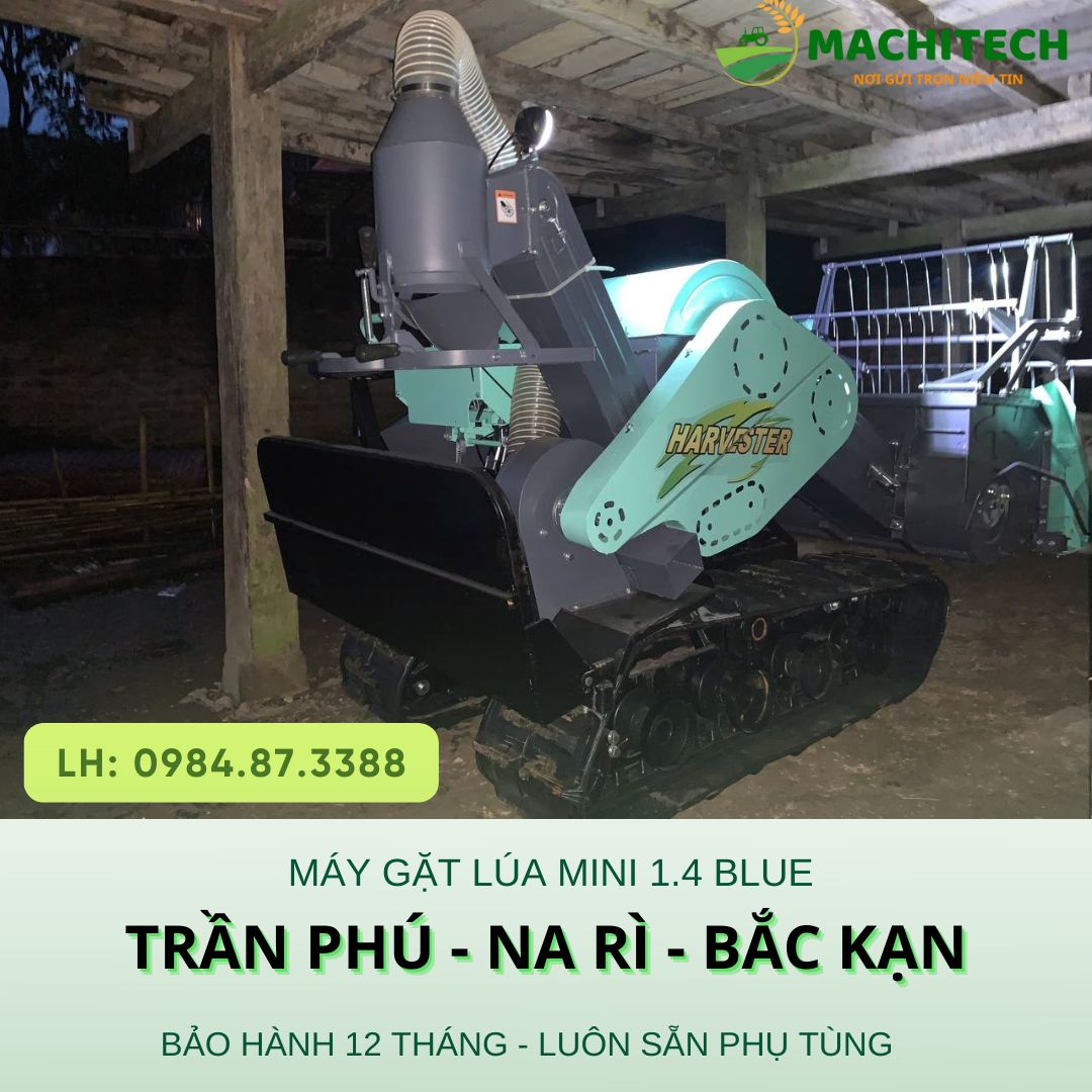 Giao máy gặt lúa mini 4LZ - 1.4 Blue tại Bản Đâng - Trần Phú - Na Rì - Bắc Kạn