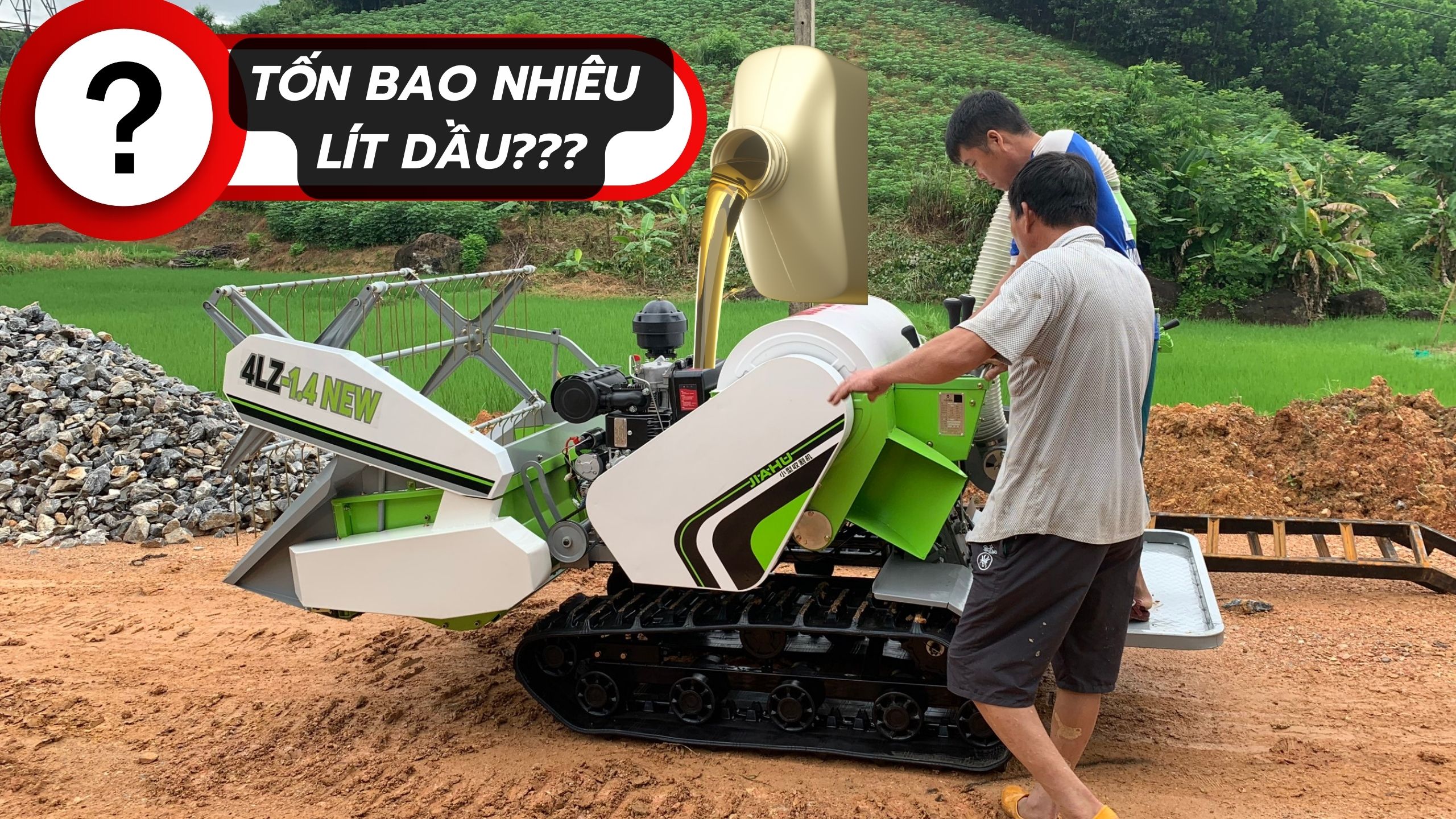Máy gặt lúa mini 1.4 New tốn bao nhiêu lít dầu mỗi giờ?