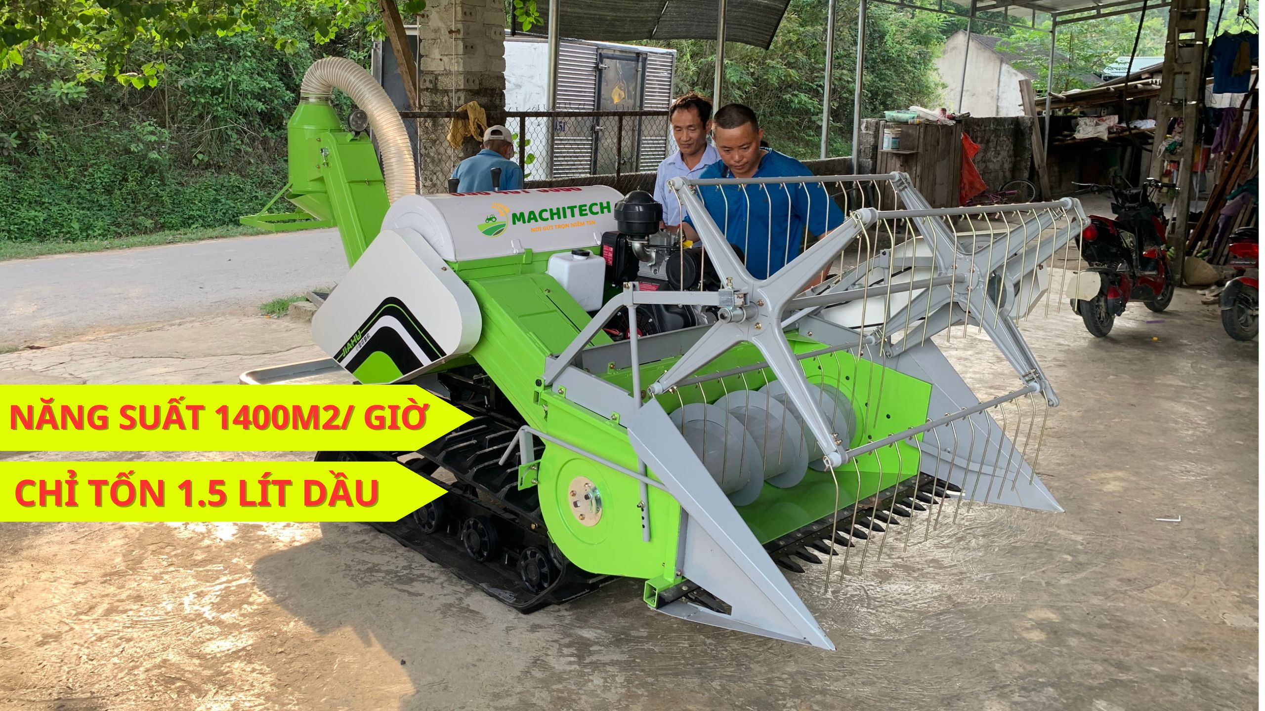 Máy gặt lúa mini tiết kiệm dầu