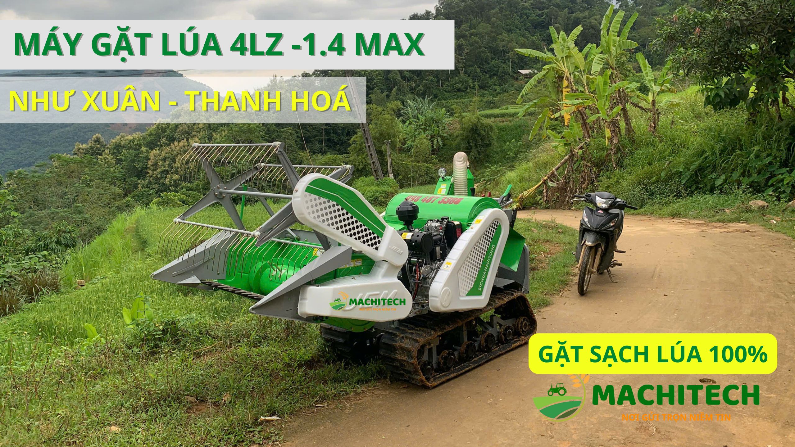 Như Xuân - Thanh Hoá đón máy gặt lúa mini 1.4 Max bản cao cấp