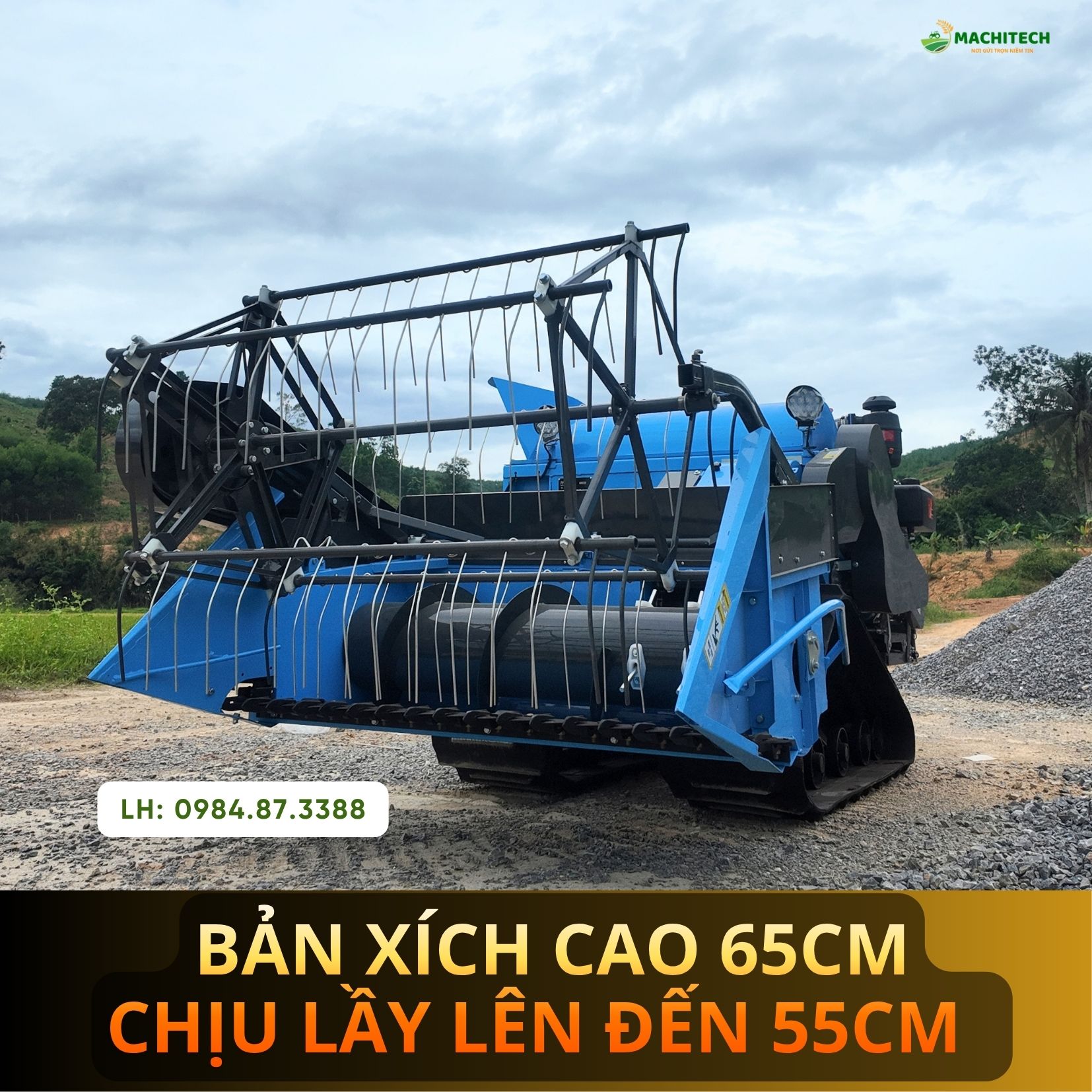 Ruộng lầy, ruộng thụt nên chọn loại máy gặt mini nào?