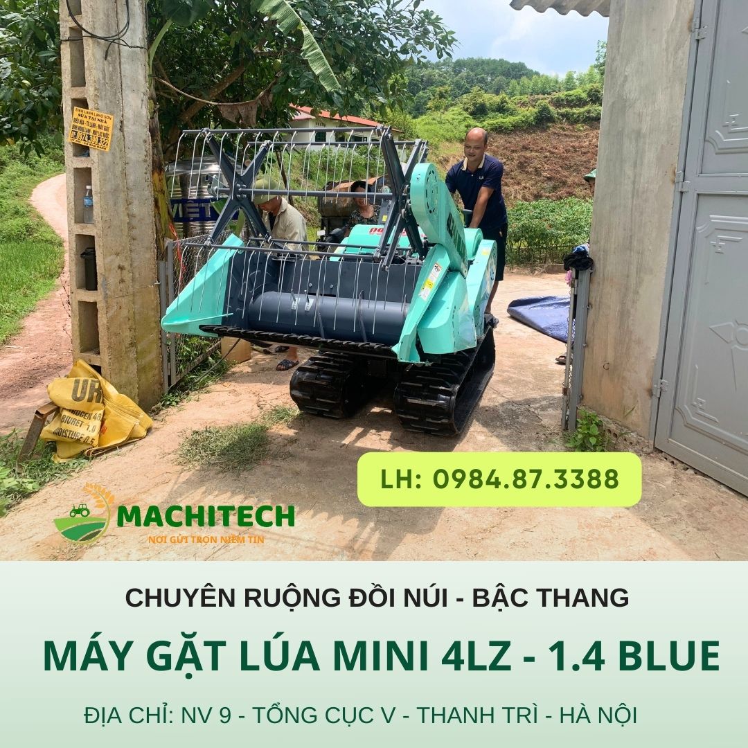 Máy Gặt Lúa Mini 1.4 Blue Đã Về Thạch An - Cao Bằng