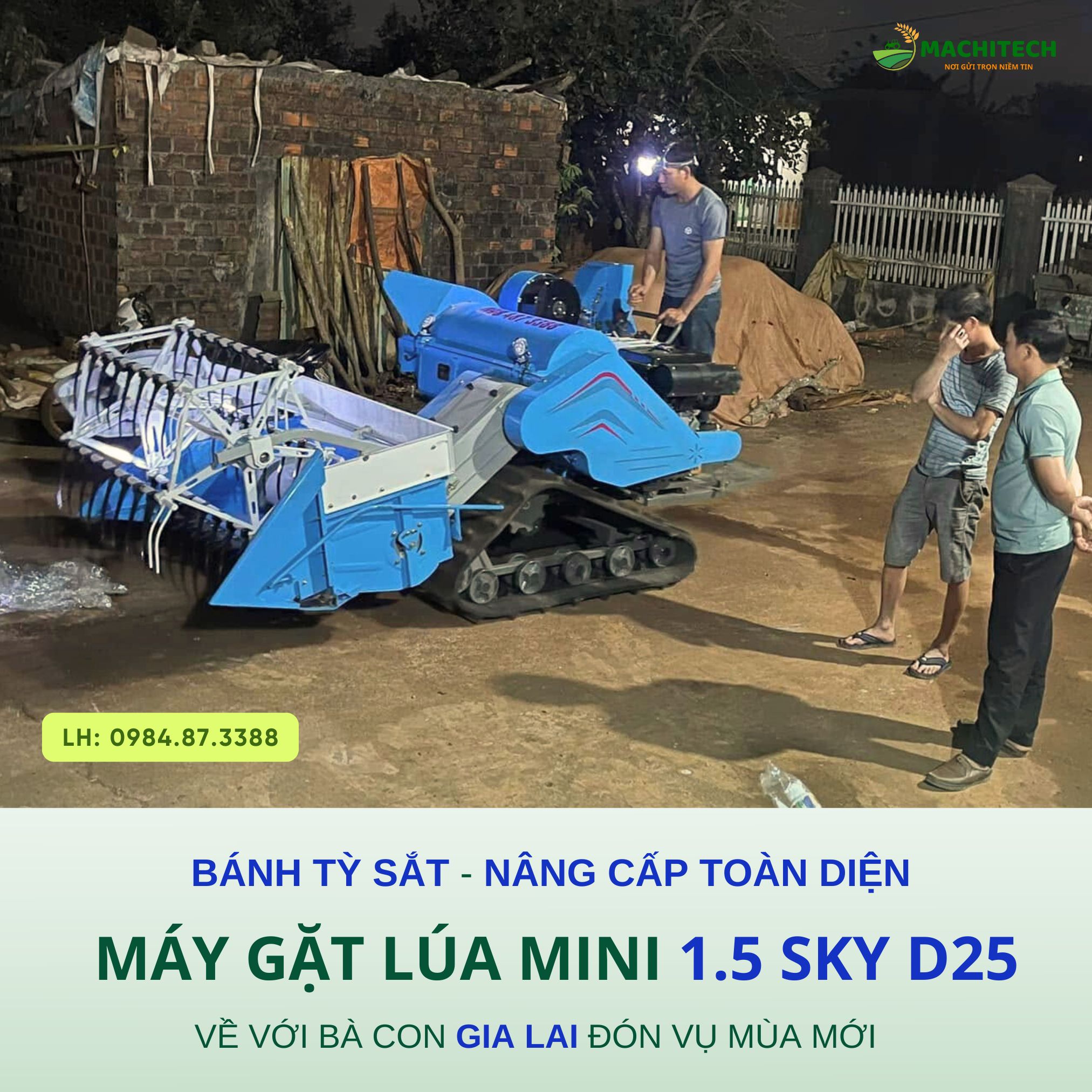 Máy gặt lúa mini 1.5Sky D25
