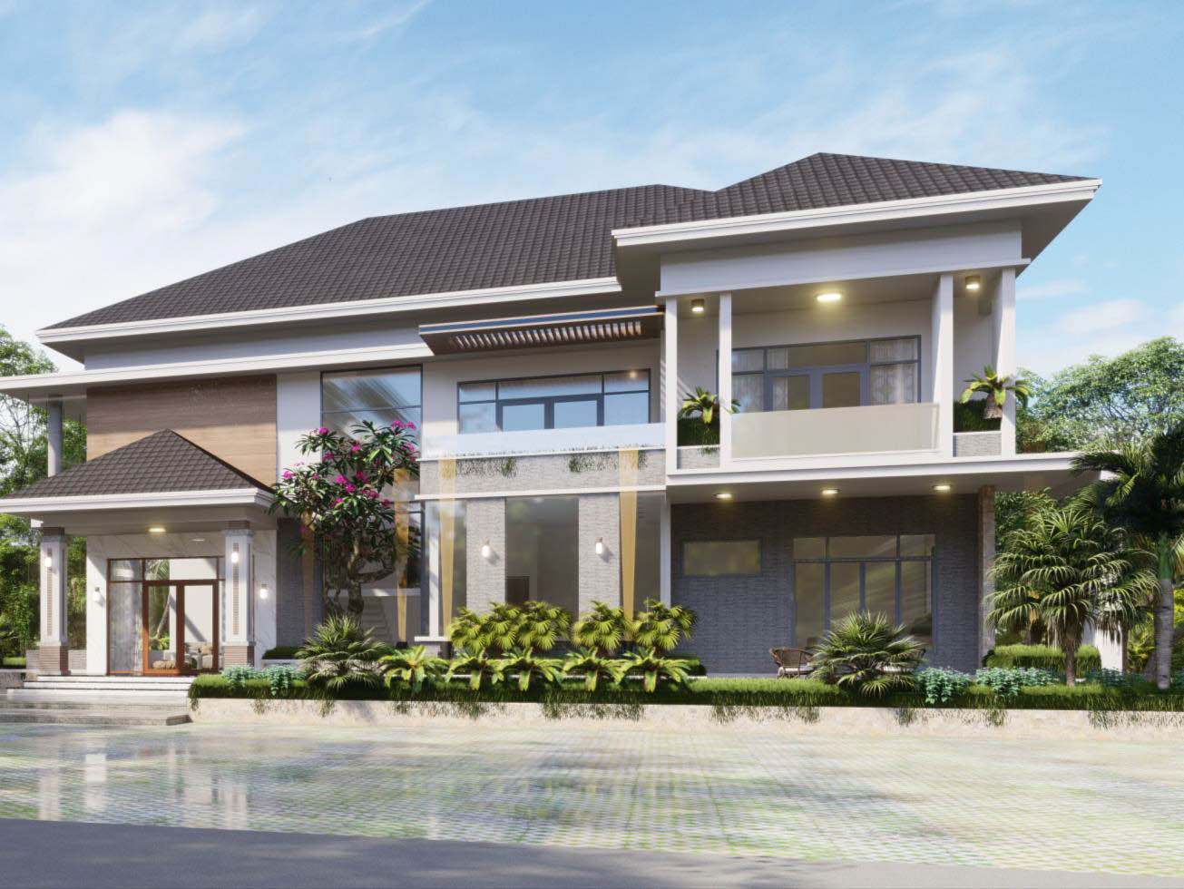 CÔNG TRÌNH: BIỆT THỰ, CHỦ ĐẦU TƯ: ANH VIỆT, ĐỊA ĐIỂM: BẾN TRE