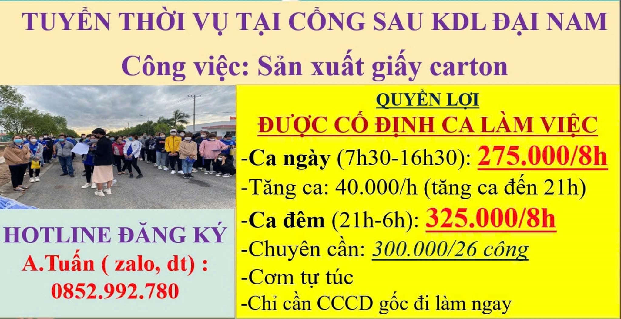 TUYỂN LAO ĐỘNG LÀM VIỆC TẠI CÔNG TY BAO BÌ GIẤY P.HIỆP AN, TP.TDM