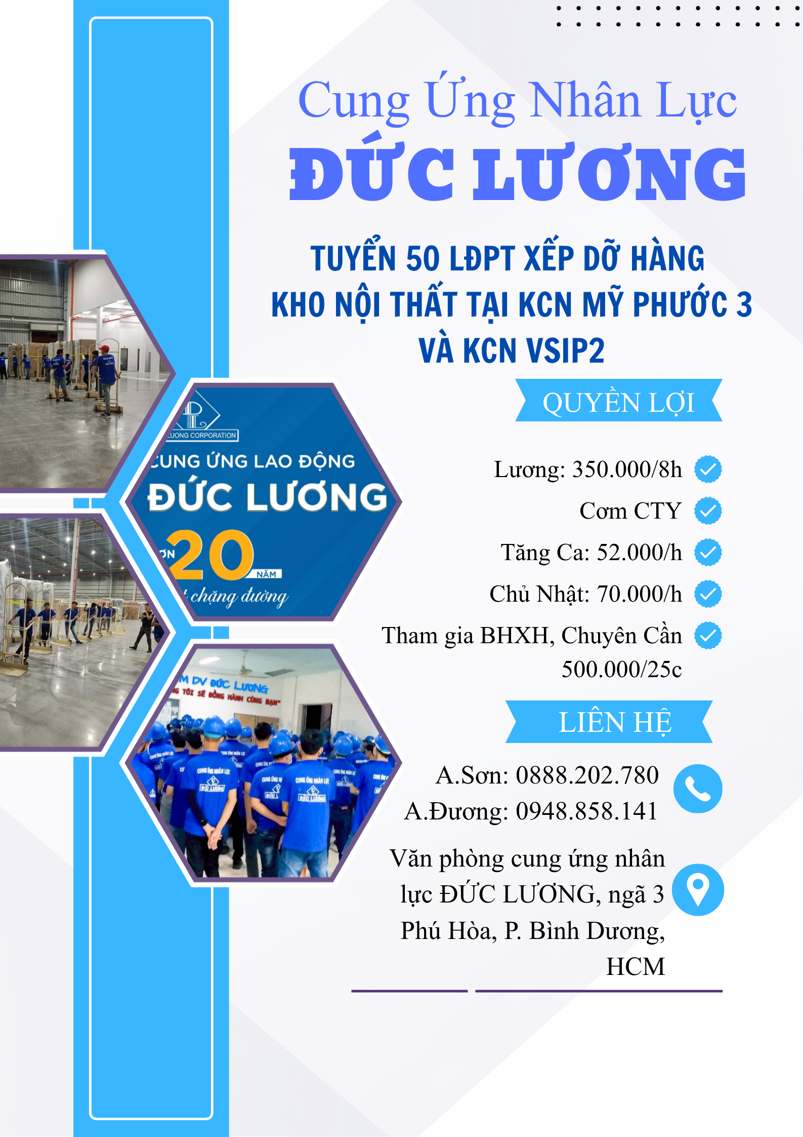 TUYỂN DỤNG 50 NHÂN VIÊN BỐC XẾP HÀNG NỘI THẤT – THU NHẬP HẤP DẪN