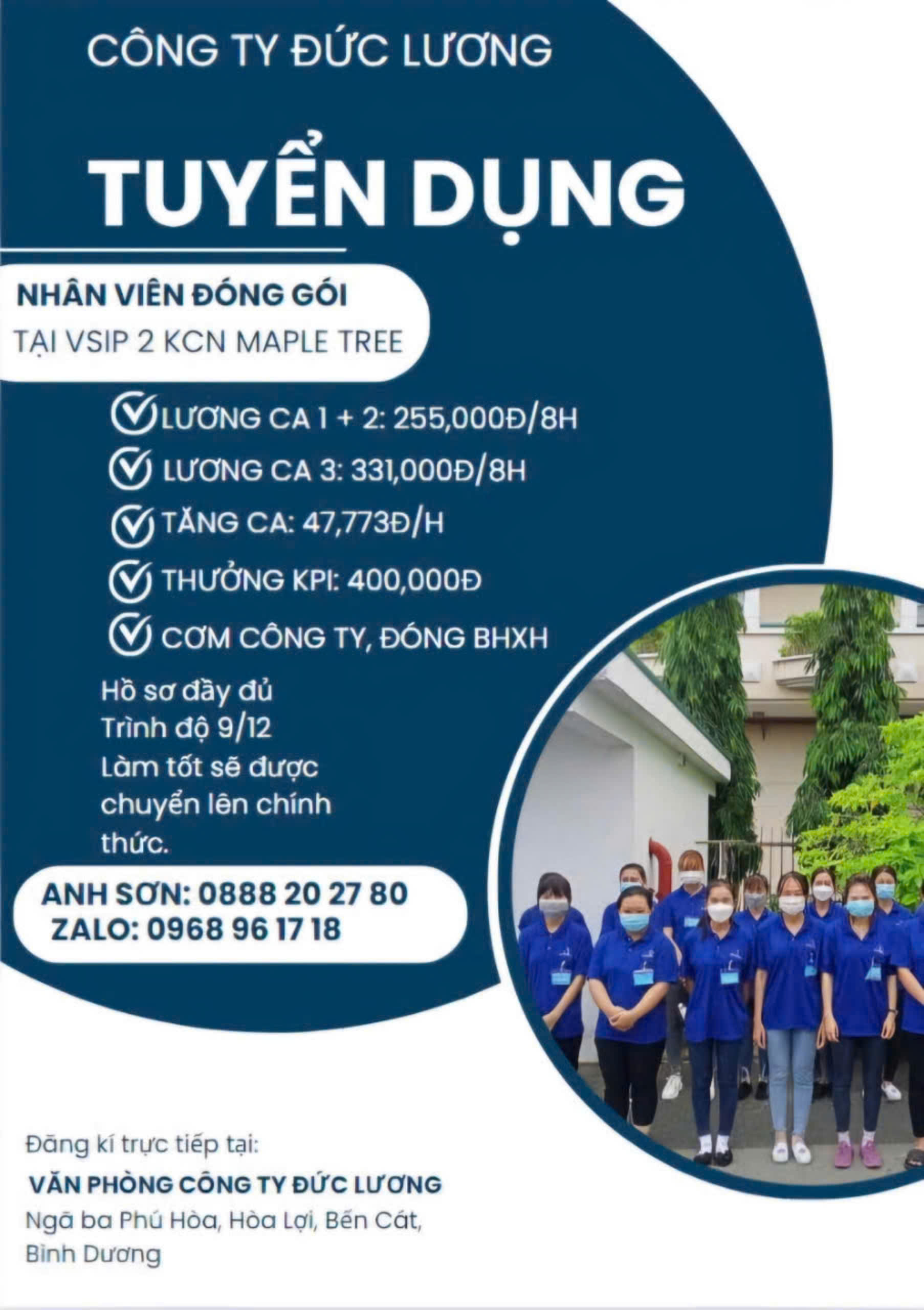 TUYỂN NHÂN VIÊN ĐÓNG GÓI HÀNG TẠI VSIP2